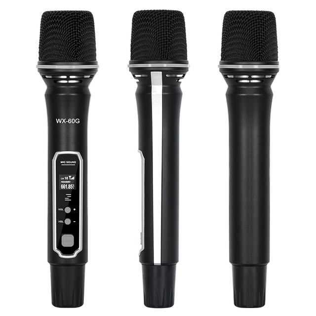 Professional 2.4G Wireless Lavalier Microphone System Rechargeable Receiver with 1/4" 1/8"Output Vehicle Microphone