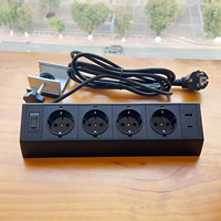 Prise à clip de style moderne Sortie 4AC + 2USB (USB-C 20W) Matériau ABS Utilisation industrielle Alimentation électrique de bureau