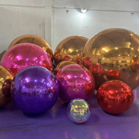 Ballons gonflables métalliques chromés, gros ballons argentés brillants, décorations de fête de Noël, sphères miroir géantes
