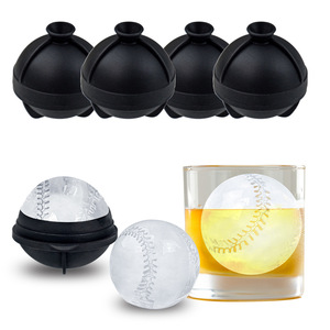 Moule à glaçons <span class=keywords><strong>rond</strong></span> durable en silicone avec entonnoir intégré pour cocktails au whisky Bourbon - Product Image 1