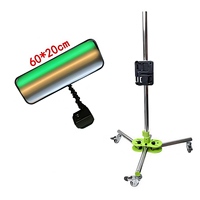 Lampe de réparation de bosses PDR sans fil 18V, 60cm, 40cm, 9 LED à gradation avec support à roulettes pour débosselage sans peinture de carrosserie automobile