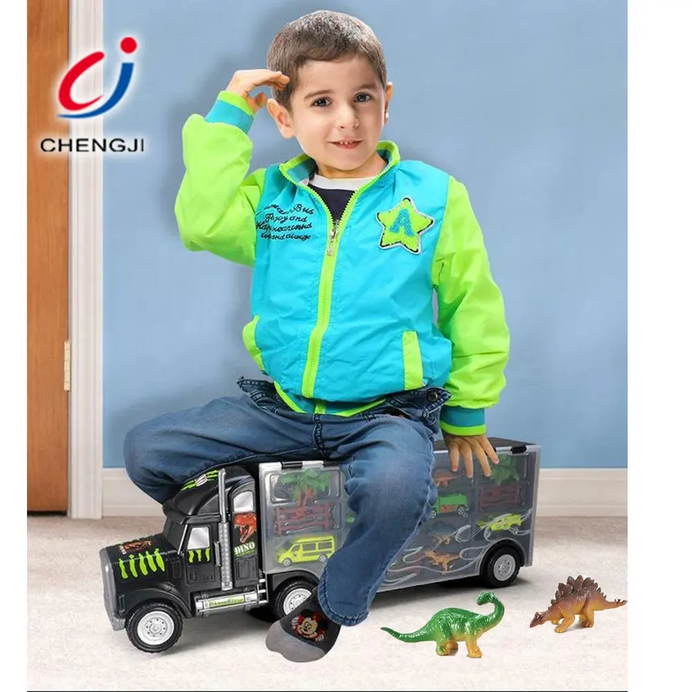 Ensemble de transport de dinosaures, conteneur plastique pour enfants, camion, jouet, voiture