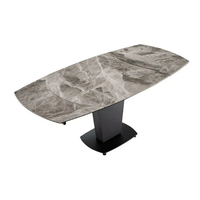 Vente à chaud ensemble de salle à manger de style moderne table rectangulaire extensible rotative avec siège en cuir pieds en fer trempé nouveau design