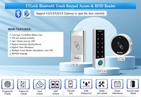 Secukey IP66 Clavier tactile étanche TTLock, application pour smartphone, lecteur de carte RFID pour système de contrôle d'accès aux portes