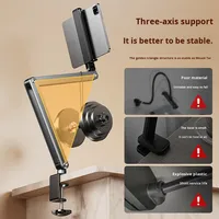Support de tablette BONERUY pour iPad, support de bureau en alliage d'aluminium, support cantilever rotatif, support de téléphone télescopique réglable en hauteur, modèle P86