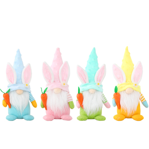 Decoraciones de regalo de Pascua personalizadas, decoraciones navideñas de conejo de primavera, sombrero de flores de dibujos animados, gnomos de conejito de peluche con Orejas de conejo - Product Image 6