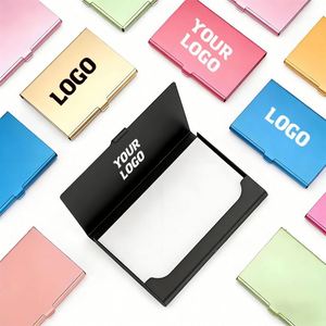 Wholesale Aluminum Alloy <b>Box</b> Portable Color Metal Luxury Business Card Holder Custom Logo - Product Image 1