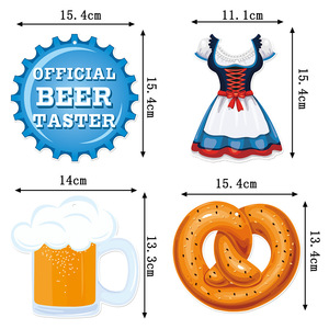 Set de Decoración Colgante en Espiral para Oktoberfest, 8 Serpentinas en Espiral, Decoración para Fiesta Alemana Bávara con Motivos de Pretzel, Cerveza y Dirndl - Product Image 5
