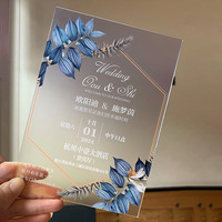 Cartes d'invitation de mariage personnalisées en verre acrylique transparent de luxe, impression UV, personnalisation, logo gravé au laser, design sûr