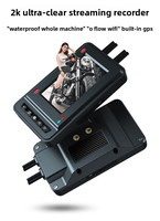 Kamera dasbor sepeda motor lensa ganda, kamera Dash sepeda motor layar Full HD 1080P dengan GPS WiFi tahan air depan belakang perekam DVR