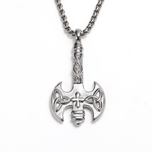 Viking Punk <span class=keywords><strong>Tomahawk</strong></span> Hip Hop Versátil Acero inoxidable Chaims Colgante Collar para hombres Fiesta Festival - Product Image 5