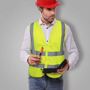 Chaleco Antiestático de Alta Visibilidad para Hombre, Chaleco Reflectante con Cierre, Logotipo Personalizado, Multicolor, para Seguridad en el Trabajo - Product Image 5