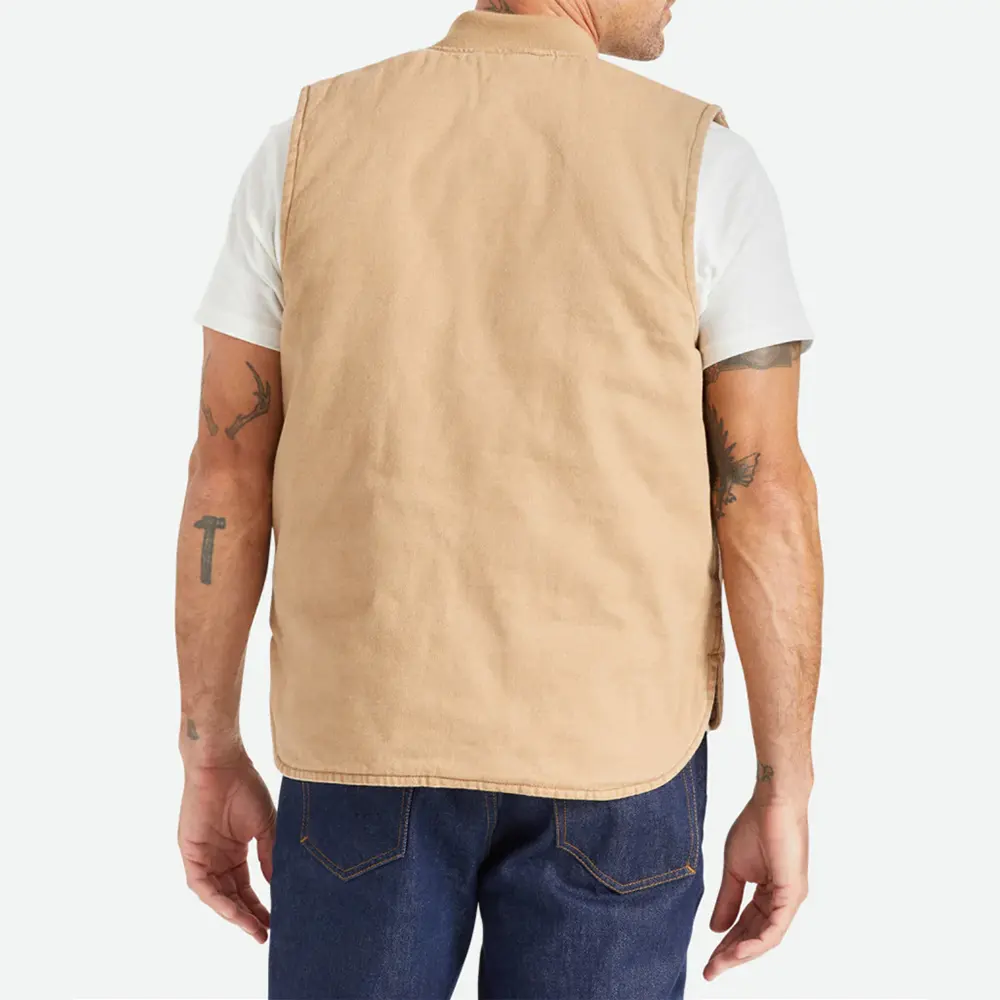 Custom Logo-patch Sleeveless Gilet Reversible Vest Jacket Men's Canvas Nylon Waterproof Reversible Utility Zipper Oversized Vest