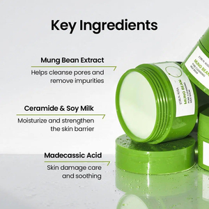 ETRUN ALISA OEM Marque privée Baume au <span class=keywords><strong>lait</strong></span> nettoyant pour les pores des haricots mungo Texture sorbet non grasse avec nettoyant pour le visage à la céramide - Product Image 2