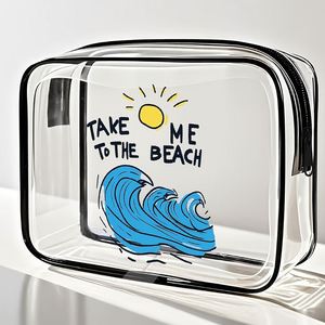Transparent Handbag Suitable <b>for</b> <b>Men</b> & Women - Lightweight Zipper Closure <b>Toiletry</b> <b>Bag</b> with Carry Handle Medication Holder - Product Image 2