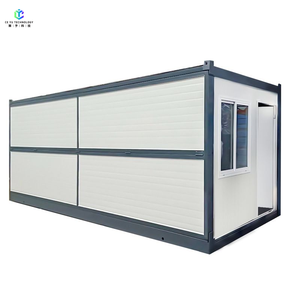 <span class=keywords><strong>Cabine</strong></span> modulaire en acier portable, structure préfabriquée pliable pour le logement temporaire sur chantier et l'utilisation en camp, maison pliable - Product Image 1