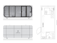 Maison conteneur préfabriquée en acier respirante, modèle Apple Cabin, bureau modulaire moderne en kit pour extérieur et jardin, modèle E50