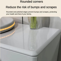 Nouvelle Arrivée Coiffeuse Moderne Minimaliste avec Miroir LED Réglable et Tabouret, Meuble de Chambre Écologique pour Maquillage