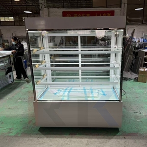 Étagère de présentation de pain pour boulangerie personnalisée, façade en verre plat, équipement réfrigéré sans buée, <span class=keywords><strong>vitrine</strong></span> réfrigérée pour gâteaux - Product Image 4
