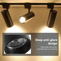 Projecteur de plafond rotatif COB de musée commercial à intensité variable 7w 12w 18w 30w lampe de tache mobile réglable a mené la lumière de voie