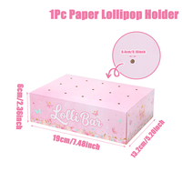 Boîte à sucettes en papier à imprimé floral papillon rose, support de présentation de bonbons Lolli Bar pour les décorations de fête d'anniversaire ou de baby shower