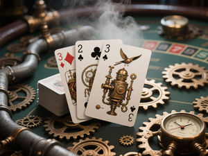 Naipes estilo <span class=keywords><strong>Steam</strong></span> Punk con acabado de superficie brillante de ambiente fresco para ocasiones de juegos de cartas tarjeta personalizada - Product Image 5