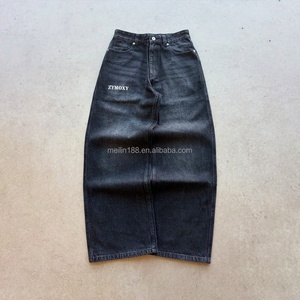Fabricant de jeans pour hommes 100% coton sur mesure, pantalons en denim délavé au soleil, streetwear de haute qualité, jeans baggy surdimensionnés - Product Image 2
