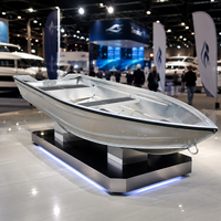 Nouveau bateau en aluminium à coque en V élégant, léger et durable, avec une épaisseur de 2 mm à 3 mm, pour 4 à 6 personnes, pêche en lac et en eau libre