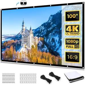 KOGATA 90 pouces portable électrique mat écran de Projection en fibre de verre montage au plafond 3D projecteur extérieur pour la maison arrière-cour films - Product Image 3