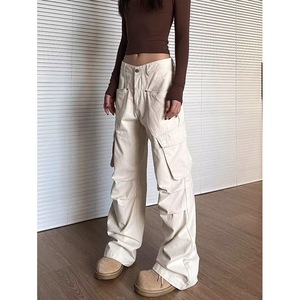 <span class=keywords><strong>Pantalon</strong></span> <span class=keywords><strong>de</strong></span> travail long pour <span class=keywords><strong>femme</strong></span>, automne-hiver 2026, haute qualité, style urbain rétro, confortable, décontracté, avec poches, couleur unie, respirant - Product Image 4