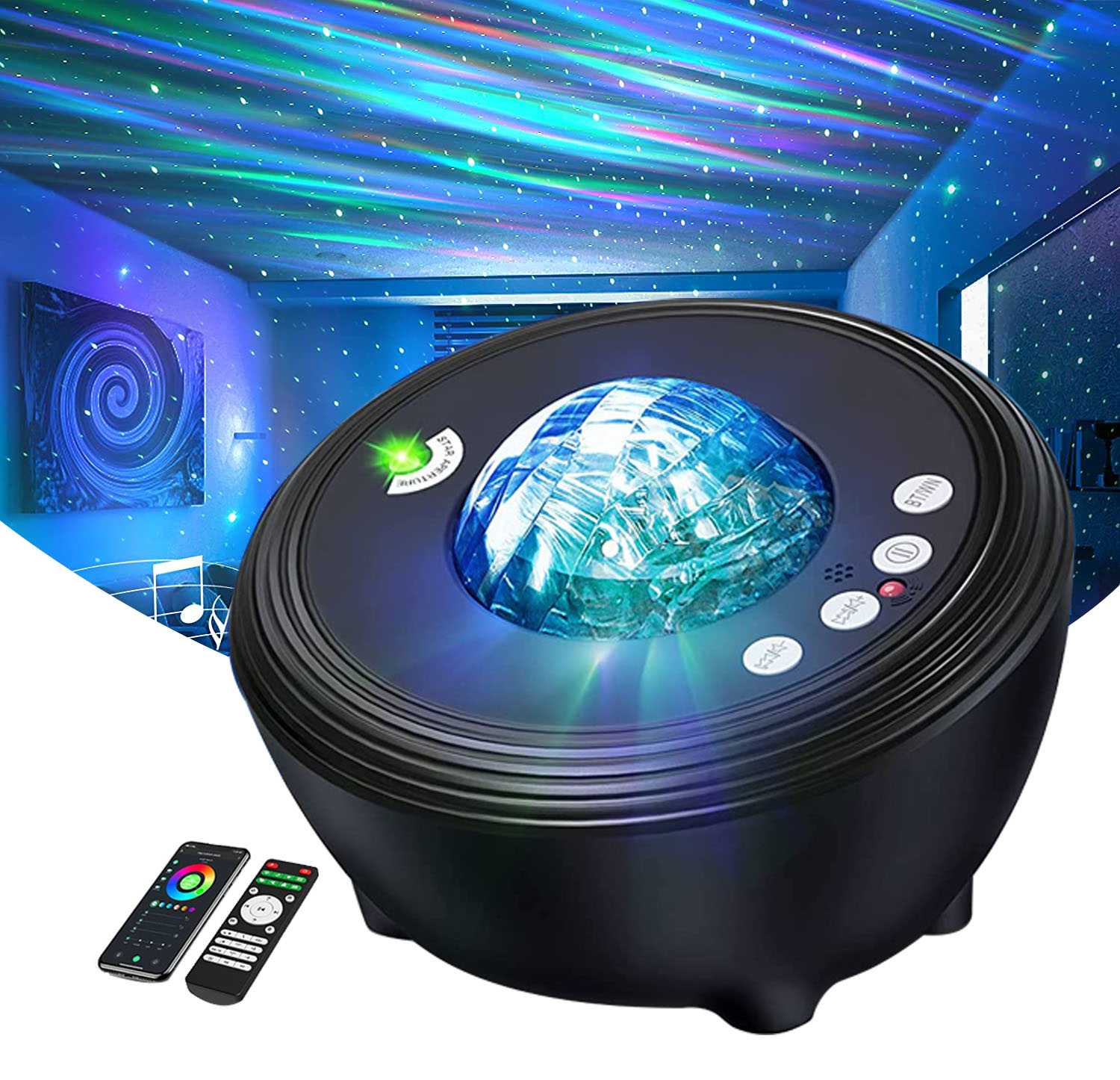 スマートプロジェクター AURORA Aurora Smart Projector Night Light - Northern Lights APP Control