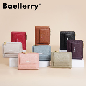 กระเป๋าสตางค์ใบเล็กสำหรับผู้หญิง Baellerry ลายหนังก้อนกรวด ซิปใส่เหรียญ สีพื้น ใช้ได้ทุกวัน - Product Image 4