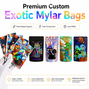 Bolsas Mylar Exóticas Personalizadas de 3.5g 1/8 oz, a Prueba de Olores, Resistentes a Niños, Bolsas de Empaque Tipo Stand Up para el Mercado de EE. UU. y la UE - Product Image 1