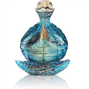 Set di 2 Statuette in Resina di Tartaruga Marina per Yoga e Meditazione <span class=keywords><strong>Zen</strong></span> con Base Antiscivolo - Decorazione a Tema Oceanico per Spiaggia, Bagno e Ufficio - Product Image 1