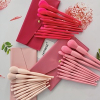 Ensemble de pinceaux de maquillage 11 pièces, pinceaux cosmétiques de qualité supérieure pour fond de teint, blush, anticernes, fard à paupières, sourcils, surligneur, pinceaux de maquillage roses