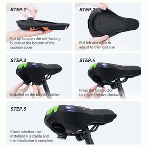 Housse de selle de vélo ROCKBROS pour enfants, élégante et mignonne, avec bouton, housse de selle de vélo de montagne et de route, accessoires de selle de vélo unisexe - Product Image 5