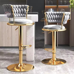 Silla de Bar Giratoria de Terciopelo de Lujo Ligero con Altura Ajustable, Estilo Nórdico Moderno para Bar, <span class=keywords><strong>Restaurante</strong></span>, Hogar, Múltiples Escenarios - Product Image 1