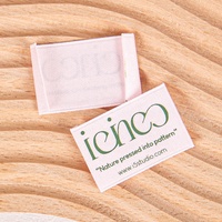 Étiquette tissée personnalisée OEM avec logo, pliée aux extrémités, lavable, à coudre, pour col de vêtement, en polyester, pour accessoires de marque de vêtements