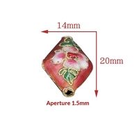 Perle d'espacement traditionnelle en filigrane cloisonné argenté-bleu, haute température, pour accessoires de bijoux DIY, 20*14mm
