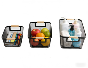 <span class=keywords><strong>Cestino</strong></span> in Rete Metallica Portatile Moderno Rettangolare con Manico per Giardino, Cucina, Dispensa e Picnic - Product Image 2