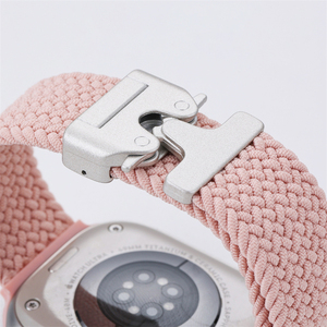 Tali Jam Tangan Pintar dari Kain Nilon Elastis Bernapas dengan Gesper Parasut untuk Apple Watch Seri 11 42mm 46mm - Product Image 2