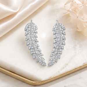 Orecchini a Perno a Forma di Foglia per Donne, Brillanti Orecchini Botanici, Gioielli di Moda per Uso Quotidiano - Product Image 2