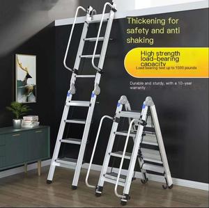 Nhôm gấp có thể điều chỉnh telescoping nhiệm vụ nặng nề thang-CE chứng nhận 150kg Tải công suất cho cầu thang & kho sử dụng - Product Image 6