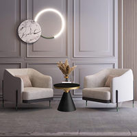 Canapé simple de style italien, luxe léger, designer, hall d'hôtel, bureau, réunion d'affaires, ensemble table et chaises de réception, métal