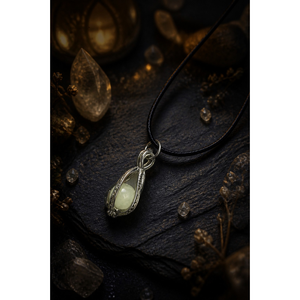 Kalung Liontin Manik Batu Vintage Bercahaya dalam Gelap, Liontin Kandang, Tali Lilin Hitam, Gaya Bohemian, Hadiah Perhiasan untuk Pria Wanita - Product Image 6