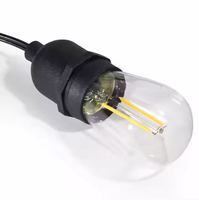 Douille imperméable extérieure de la lampe E27 E14 avec la douille de lumière de vis noire de câbles pour la ferme d'élevage