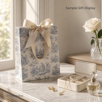 Sac cadeau en papier KINGTOP avec poignée en ruban satiné, motif décoratif pour bijoux, parfums, coffrets cadeaux, emballage de marque pour boutiques et commerces de détail