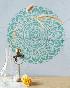 Grande <span class=keywords><strong>Stencil</strong></span> Mandala Ecologico in PET per Decorazioni Personalizzabili e Pittura Murale - Product Image 2