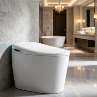 WC intelligent en céramique à fermeture silencieuse et lente, protection contre les fuites, évite le brûlement à sec, filtration de l'eau pour projets commerciaux