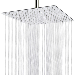 <b>Square</b> Overhead <b>Shower</b> <b>Head</b> 8 10 12 16 Inch Stainless Steel Top Spray Bathroom Rain <b>Shower</b> <b>Head</b> Hanging Installation - Product Image 1